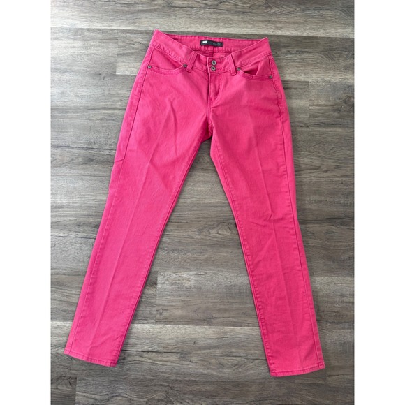 Levis 529 Curvy Skinny Leg Pink Denim Jeans Womens 6M W28 L32 Mid Rise Stretch - Picture 2 of 12